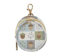 Minimalist Forests Plaid Acorn Newborned Girl Pacifier Case with Zipper and Clip Key Chain Wallet, Baby Essentials estuche para chupetes de