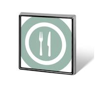 Minimalist Fork Knife on Plate Unisex Brooches & Pins Square Lightweight Lapel Badge Jewelry for Clothing Shawl Hat