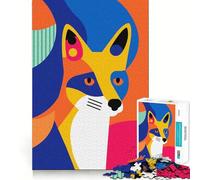 Minimalist Fox 1000 Pieces Jigsaws Adults Puzzles Gifts DIY Play Rich Detail Hard Challenge Xmas Fun Gift (38x52cm)