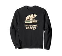 Minimalist Frog on Book INTROVERT ENERGY Quiet Focus Design Sweatshirt