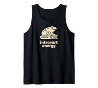 Minimalist Frog on Book Introvert Energy Quiet Focus Design Tank Top