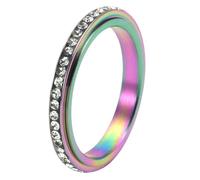 Minimalist Full-Circle Rotating Stainless Steel Ring for Women Gold Elegant Stackable Band Fashion Jewelry Gift