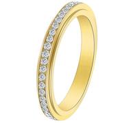 Minimalist Full-Circle Rotating Stainless Steel Ring for Women Gold Elegant Stackable Band Fashion Jewelry Gift