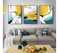 Minimalist Geometric Abstract Gold Line Wall Art Canvas Print Poster Mural Modern Nordic for Living Room Office Decor 70x100cmx3 No frame