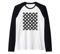 Minimalist Geometric Pattern Interlocking Curves Design Raglan Baseball Tee