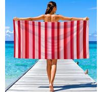 Minimalist, Geometric, Seamless Beach Towel 152 x 76 CM Microfibre Stripes, Striped Pattern Pool Towels Sand Free Quick Dry, Swim Towels for Adult Ideal Vacation Gifts