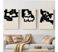 Minimalist Geometry Sculpture Museum Artwork Poster Canvas Painting Wall Art Pictures Modern Home Decor 60x80cmx3 Frameless