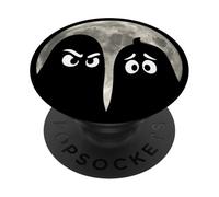 Minimalist Ghost Duo Under The Full Moon - Halloween Cartoon PopSockets Adhesive PopGrip