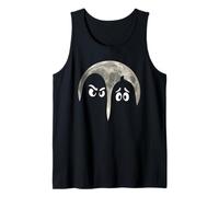 Minimalist Ghost Duo Under The Full Moon - Halloween Cartoon Tank Top