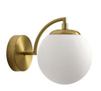 Minimalist Glass Metal Wall Lamp, E27 Light Source Single Head Wall Sconce, Modern Industrial Style Wall Light, Living Room, Restaurant Bedroom Wall Mounted Lighting Fixtures