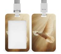 Minimalist Graceful Dove in Mid-Flight ID Badge Holder Retractable Clip Card Holder Card Protector Name Badge Name Tag for Work Office Doctor Nurse