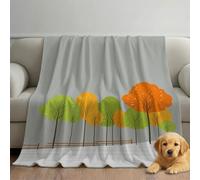 Minimalist Gray Thermal Blanket Microfiber Warm Insulating Bedding Soft Fresh Landscape Trees Fluffy Blanket Breathable All Season for Men Women Kids Families 52in × 59in (130cm × 150cm)