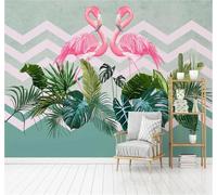 Minimalist Green Tropical Plants Flamingos 3D Wallpaper Easy Install Feature Office Living Room Sofa Bedroom TV Background Wall Decoration-150cm×105cm