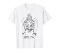 Minimalist Guess What Chicken Butt Fine Line Art Graphic T-Shirt
