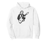 Minimalist Guitar Line Art Design Pullover Hoodie