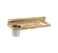 Minimalist Hair Blow Dryer Rack - Versatile Non Slip Storage Organizer for Curling Iron and Hair Styling Tools - Wall Mount or Dresser Top - Wood and Metal
