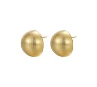 Minimalist Half Ball Round Chunky Big Stud Earrings for Women Girls 925 Sterling Silver Post 14K Gold Plated Vintage Button Huggie Studs Fashion Jewelry Party Birthday Gifts Her 20mm (Gold)