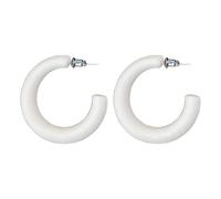 Minimalist Half Huggie Hoop Earrings for Women Acrylic Lightweight Chunky C Shaped Open Hoops Round Tube Stud Earrings Fashion Vintage Y2K Holiday Party Jewelry for Mother, S, Metal, No Gemstone