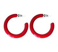 Minimalist Half Huggie Hoop Earrings for Women Acrylic Lightweight Chunky C Shaped Open Hoops Round Tube Stud Earrings Fashion Vintage Y2K Holiday Party Jewelry for Mother, S, Metal, No Gemstone