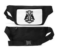 Minimalist Hammer of God Thor Crow Graphic Unisex Waist Bag Black