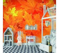 Minimalist Hand Painted Red Maple Leaf Art 3D Wallpaper Luxury Home Dining Decor Paste Sofa Living Room The Wall for Bedroom Mural-200cm×140cm