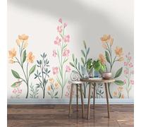 Minimalist Hand Painted Watercolour Beautiful Plant Flower 3D Wallpaper Silky Texture Home Study Office Grey Dining Room Sofa Bedroom Living Room TV Backdrop-350cm×256cm