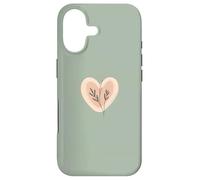 Minimalist Heart Line Art Aesthetic Boho Sage Green Floral Case for iPhone 17