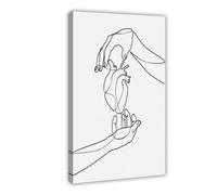 Minimalist Heart Line Drawing Canvas Poster Wall Art Decor Print Picture Paintings for Living Room Bedroom Decoration 12" L X 18" W