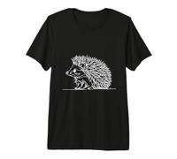 Minimalist Hedgehog Line Art Simple Animal Drawing Premium T-Shirt