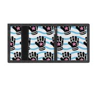 Minimalist Hockey Elements Creative Patterned Trifold Wallet for Men | Slim Front Pocket with Key Hook | Extra Capacity Billfold with 8 Card Slots | 1 Clear Id Window | 1 Zip Coin Pocket | Gift for Hi