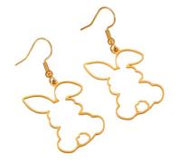 Minimalist Hollow Rabbit Dangling Stainless Steel Earrings for Women Polished Simple Bunny Cute Statement Dangle Animal Pet Charm Hook Easter Holiday Birthday Party Jewelry Gifts, One Size, Stainless