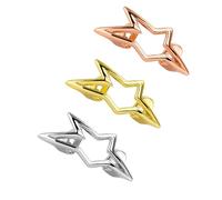 Minimalist Hollow Star Single Tooth Grillz 3 Pcs 18k Gold Silver Rose Plated Teeth Accessories for Hip Hop Streetwear(Set)