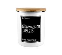 Minimalist Home Dishwasher Tablets Storage - Extra Large Enamel Homeware Accessories Container Jar