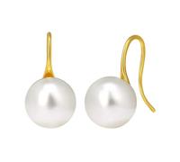 Minimalist Horn Mouth Classic French Feel Light Luxury Retro Round Plated Gold Drop Earrings Women Pearl Ear Hook Jewelry