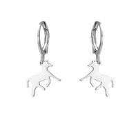 Minimalist Horse Dangle Drop Small Hoop Earrings for Women Stainless Steel Dangling Simple Animal Cartilage Huggie Hoops Earring Fashion Kentucky Derby Jewelry, Horse: 9mm X 12mm, Inner Diameter: 9mm