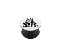 Minimalist House Home Is My Happy Place Gift PopSockets Adhesive PopGrip