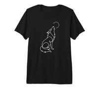 Minimalist Howling Wolf One Line Art Premium T-Shirt