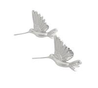 Minimalist Hummingbird Stud Earrings for Women Girls 925 Sterling Silver Post Pin Dainty Flying Bird Drop Piercing Earring Small Cute Creative 3D Pigeon Dove Animal Birthday Jewelry (Silver)