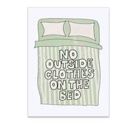 Minimalist Humor Quote Posters Funky Funny Bedroom Coquette Wall Art No Outside Clothes on the Bed Prints 12x16in Unframed Green Aesthetic for Girls Bedroom Dorm Room Home Decoration