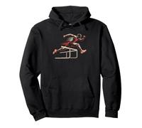 Minimalist Hurdle Sequence Track Layout Graphic Field Sport Pullover Hoodie
