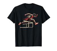 Minimalist Hurdle Sequence Track Layout Graphic Field Sport T-Shirt