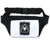 Minimalist Illuminati Pyramid All Seeing Eye Faded Art Waist Bag Fanny Pack White