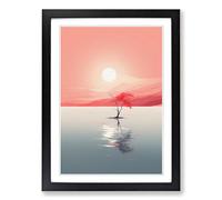 Minimalist Impressionism Framed Print | A2 Black Framed Wall Art | Ready to Hang | Impressionist Nature Picture | Living Room Bedroom Lounge Office
