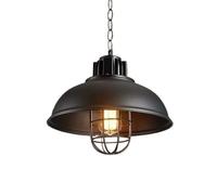 Minimalist Industrial Pendant Light Black Finish Metal Cage Chandelier Rustic Farmhouse Suspension Luminaire Fixture Country Hallway Kitchen Garage Porch Ceiling Lighting
