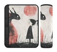 Minimalist Ink Painting Padded Seatbelt Strap Cover,Stop seat Belt Cutting into Neck,seat Belt Covers for Women for Truck Auto Bag forro para cinturon de seguridad 2 Pack