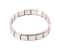 Minimalist Italian Charms Bracelet for Women Men Fashion Italian Style Personalized Stretch Stainless Steel Bracelets Adjustable 18Pcs Link Charm Collection Compatible With Nomination Jewelry