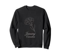 Minimalist January Birth Flower Carnation One Line Art Sweatshirt