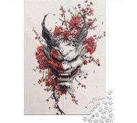 Minimalist Japanese Oni 1000-Piece Puzzle for Adults, 70x50cm/1000pcs, Smooth White Card with Reduced Dust; Easy to Revisit Throughout The Week