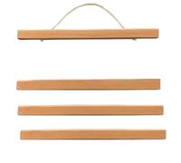 Minimalist Japanese Style Beech Wood Magnetic Poster Hanger For Decorative Wall Art Prints, Solid Wood Frame With Leather Rope, For Versatile Display Arrangements(21cm)