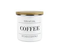 Minimalist Kitchen Essentials Coffee Storage Canister - Modern Black & White Decor - 1.2L Enamel Hot Drinks/Food Storage Container